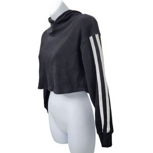 2/$20 Bluenotes Black & White Hoodies Top Crop 60% Cotton Size: Small
